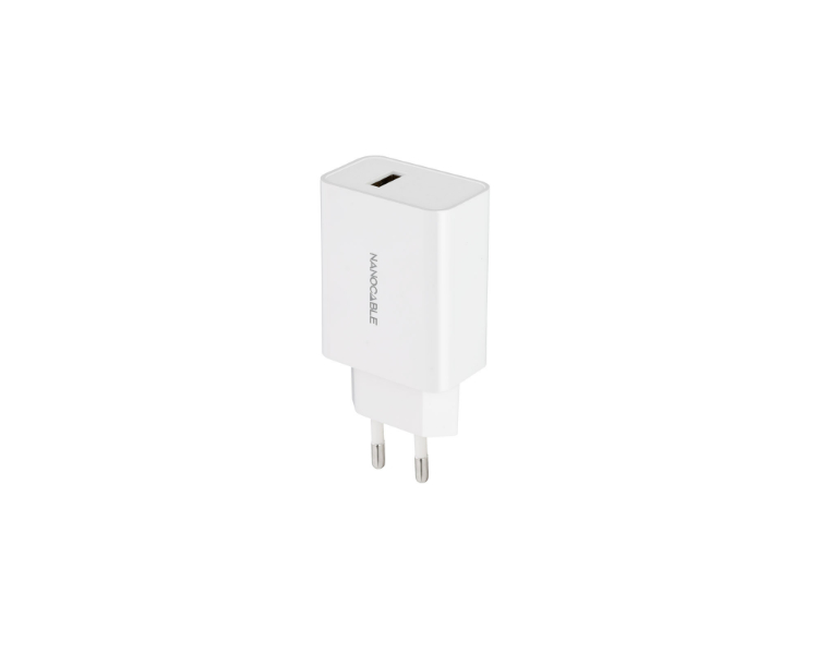 CARGADOR PARED 1XUSB 5V 2.1A BLANCO NANOCABLE