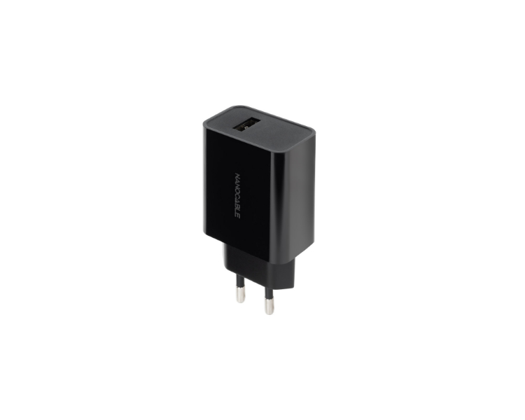 CARGADOR PARED 1XUSB 5V 2.1A NEGRO NANOCABLE