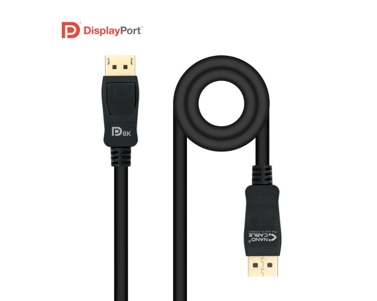 CABLE DISPLAYPORT VESA 1.4 DP/M-DP/M NEGRO 0.5 M NANOCABLE