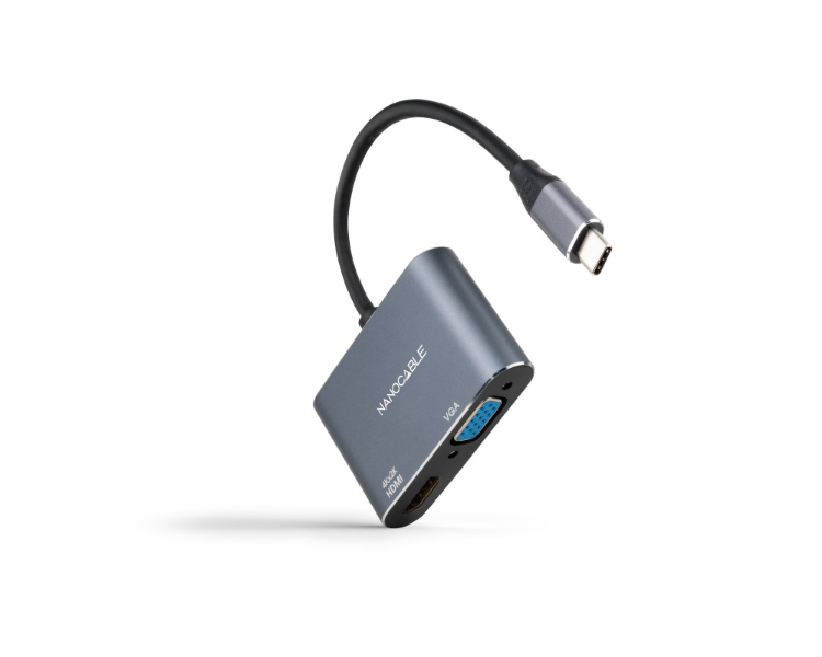 CONVERSOR USB-C A HDMI/VGA 15CM NANOCABLE