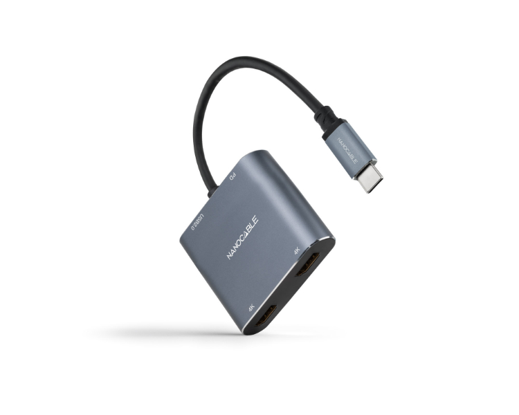 CONVERSOR USB-C A 2xHDMI/USB 2.0/PD 15CM NANOCABLE