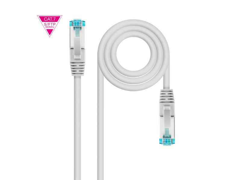 CABLE DE RED LATIGUILLO 600MHZ LSZH SFTP PIMF CAT7 AWG26 1 M GRIS NANOCABLE