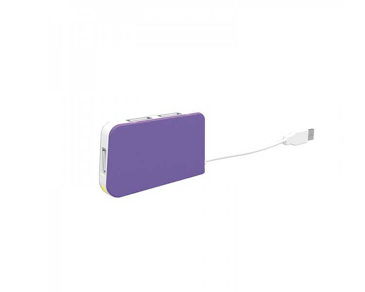 HUB 4 PUERTOS USB TRAVEL MORADO APPROX