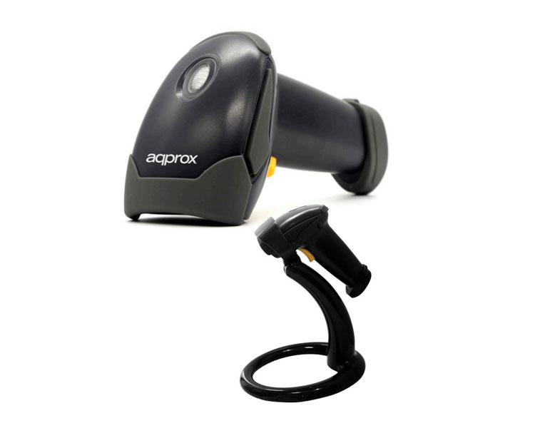 LECTOR CODIGO BARRAS LASER LS02 USB NEGRO APPROX