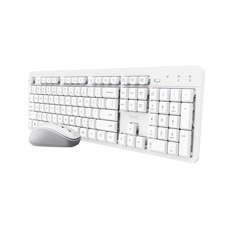 KIT TECLADO + RATON WIRELESS SILENCIOSO ODY II BLANCO TRUST