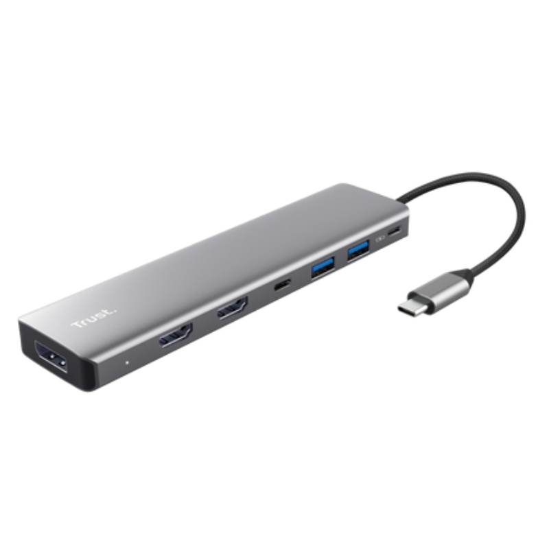 HUB 7 PUERTOS USB-C DALYX GRIS TRUST
