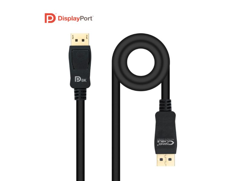 CABLE DISPLAYPORT VESA 1.4 DP/M-DP/M NEGRO 2M NANOCABLE