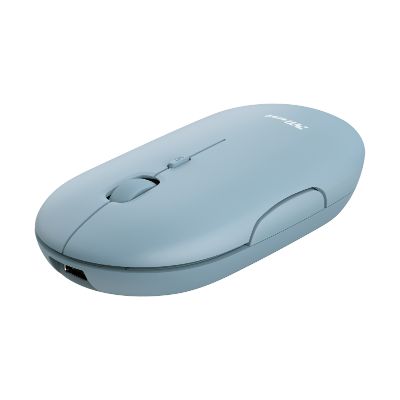 RATON OPTICO WIRELESS RECARGABLE PUCK AZUL TRUST