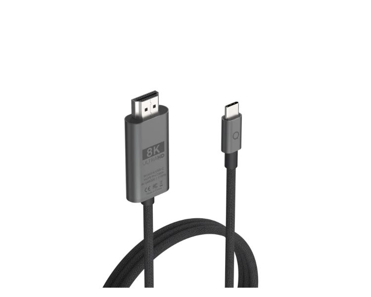 CABLE HDMI V2.1 8K A USB-C NEGRO 2M LINQ