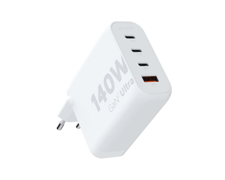 CARGADOR USB DE VIAJE/PARED 140W GAN2 ULTRA WALL 3x TYPE-C/USB 3.0 BLANCO XTORM