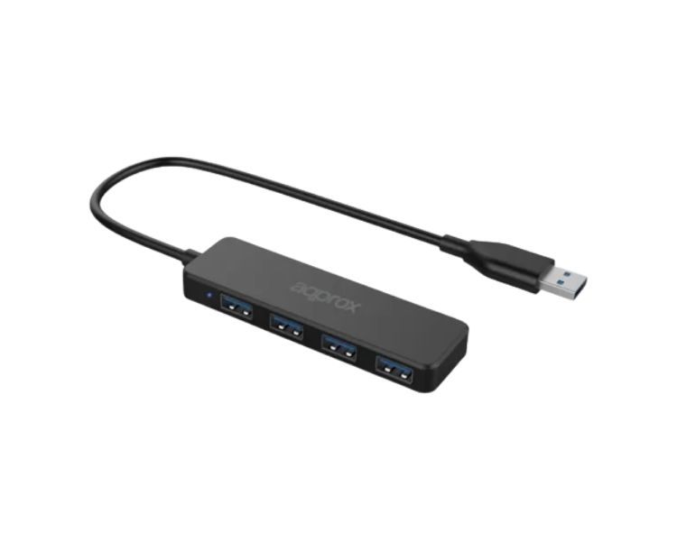 HUB 4 PUERTOS USB 3.0 NEGRO APPROX