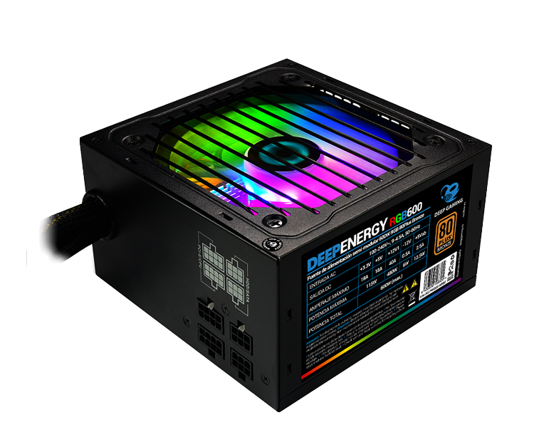 FUENTE ALIM. DEEPENERGY 600W 80+ BRONZE RGB DEEPGAMING