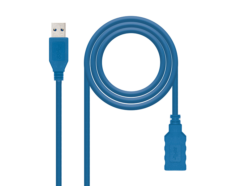 CABLE USB TIPO A/M - A/H 1 M azul NANOCABLE