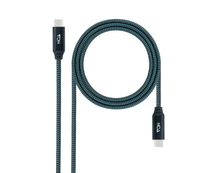 CABLE TYPE-C A TYPE-C USB 3.2 GRIS/NEGRO 0.5M NANOCABLE