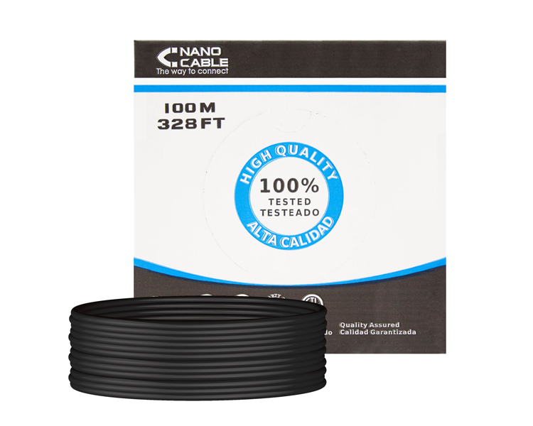 CABLE DE RED UTP CAT5E UTP RIGIDO AWG24 EXTERIOR 100 M NANOCABLE