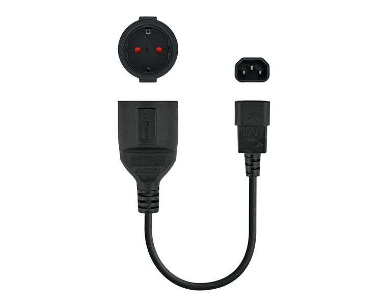ADAPTADOR C14/M A CEE7/H 25 CM NANOCABLE