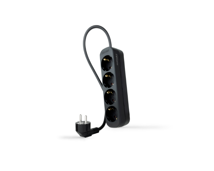 REGLETA PROTECTORA 4 TOMAS NEGRO NANOCABLE