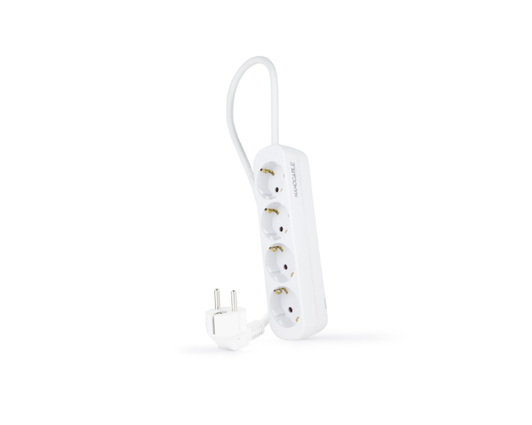 REGLETA PROTECTORA 4 TOMAS BLANCO NANOCABLE