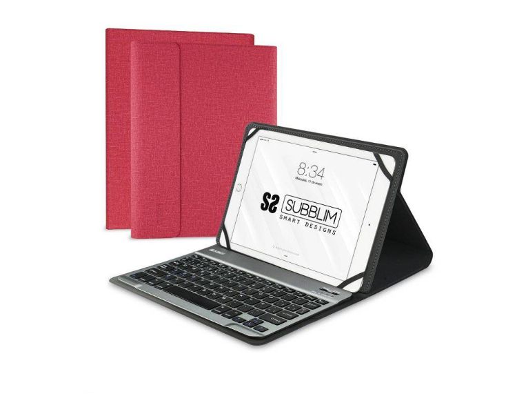 FUNDA + TECLADO TABLET KEYTAB PRO BLUETOOTH 10.1'' ROJO SUBBLIM
