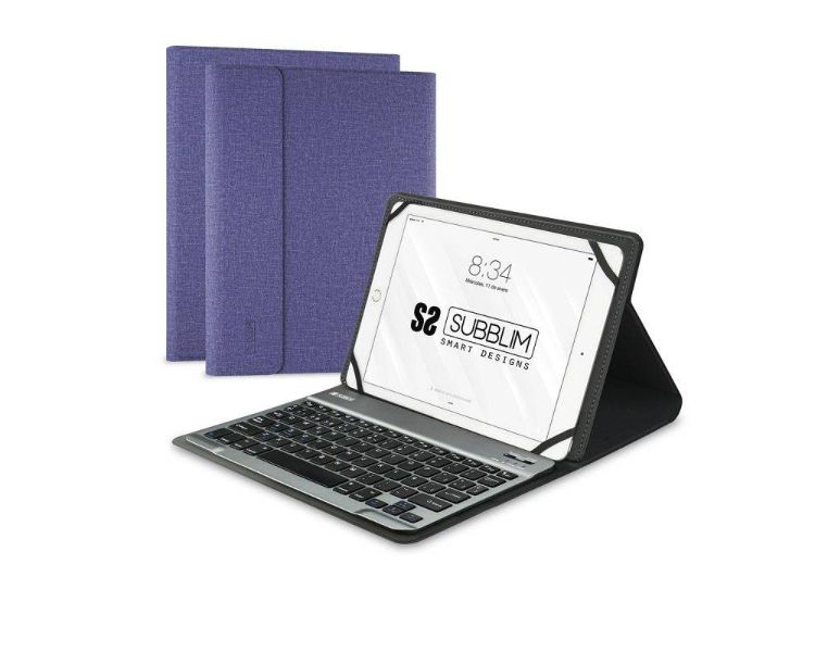 FUNDA + TECLADO TABLET KEYTAB PRO BLUETOOTH 10.1'' MORADO SUBBLIM