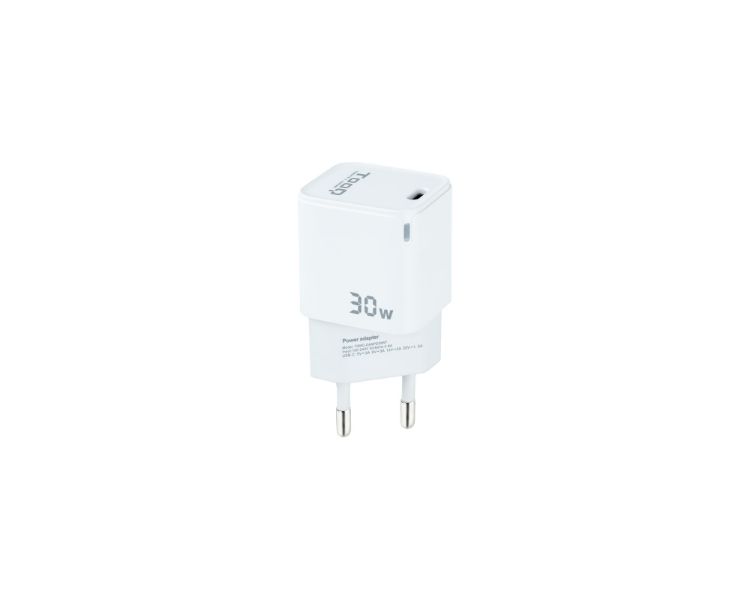 CARGADOR PARED/VIAJE GaN USB-C/PD 30W BLANCO TOOQ