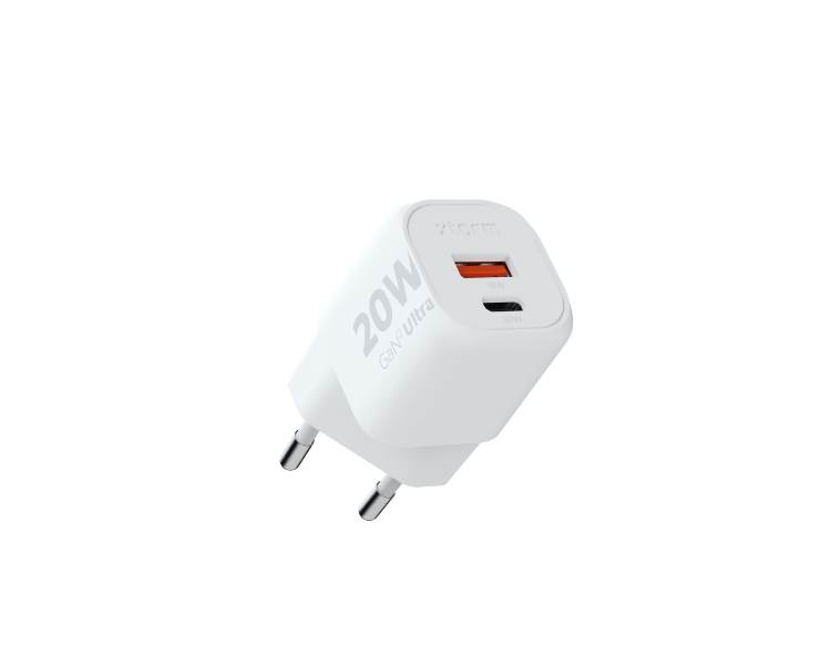 CARGADOR USB DE VIAJE/PARED 20W GAN2 ULTRA WALL TYPE-C/USB 3.0 BLANCO XTORM