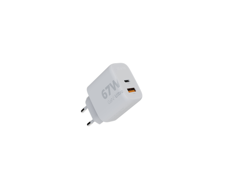 CARGADOR USB DE VIAJE/PARED 67W GAN2 ULTRA WALL TYPE-C/USB 3.0 BLANCO XTORM