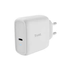 CARGADOR PARED/VIAJE USB-C 65W + CABLE USB-C MAXO BLANCO TRUST