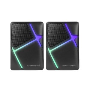 ALTAVOCES 2.0 MARS GAMING MS-H NEGRO 10W ILUMINACION RGB CONTROL DE VOLUMEN JACK 3.5mm