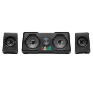 ALTAVOCES 2.2 MARS GAMING MS22 SISTEMA DE DOBLE SUBWOOFER 35W RGB FLOW CONEXION JACK 3.5mm COLOR NEG
