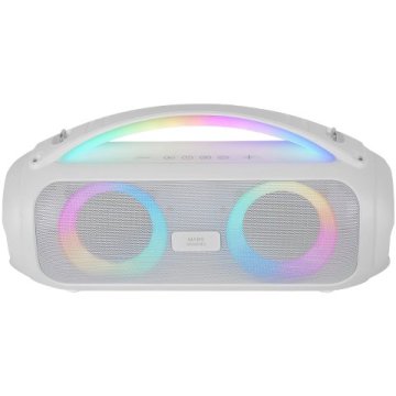 ALTAVOZ BLUETOOTH PORTABLE MARS GAMING MSPULSEW BLANCO 50W ULTRABASS RGB BAT. 8h BT USB AUX FM