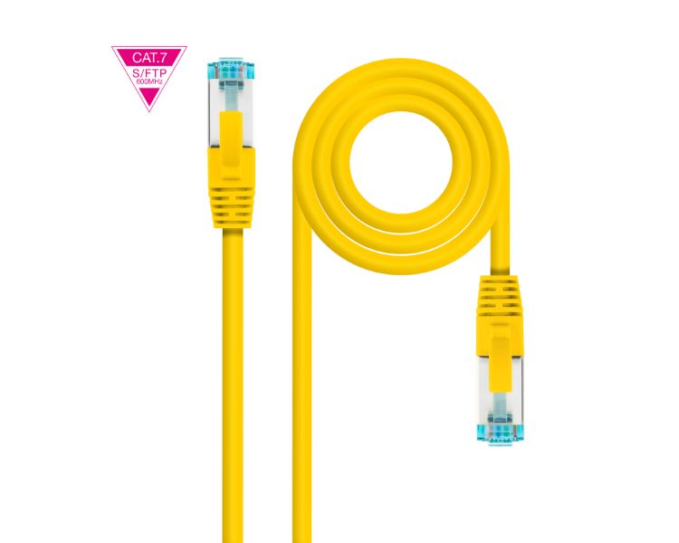 CABLE DE RED LATIGUILLO 600MHZ LSZH SFTP PIMF CAT7 AWG26 2 M AMARILLO NANOCABLE