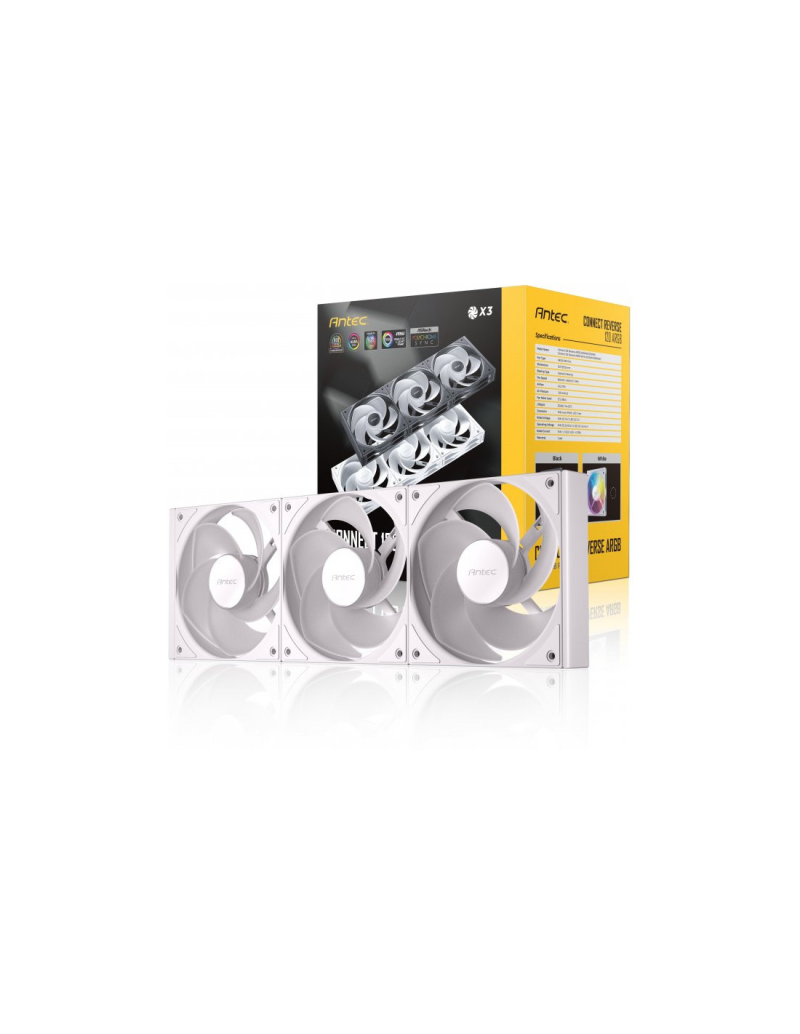 KIT 3 VENTILADORES AUXILIAR C120R A-RGB BLANCO ANTEC