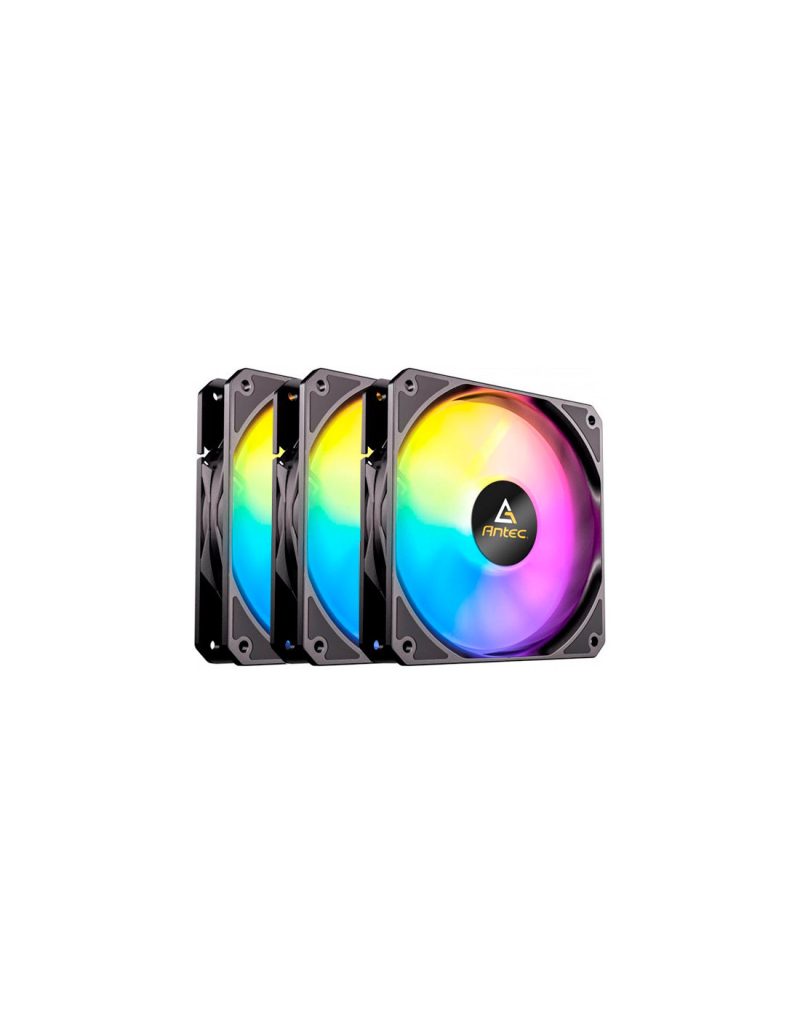 KIT 3 VENTILADORES AUXILIAR P12 A-RGB NEGRO ANTEC