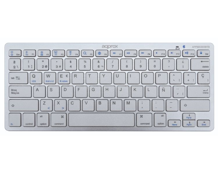 TECLADO UNIVERSAL BLUETOOTH MX300 PLATA APPROX