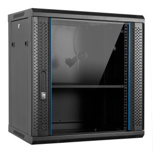 ARMARIO MURAL 19" AITEN DATA 12U AI6612S 600 x 600 x 650 2L COLOR NEGRO PUERTA DE CRISTAL TEMPLADO