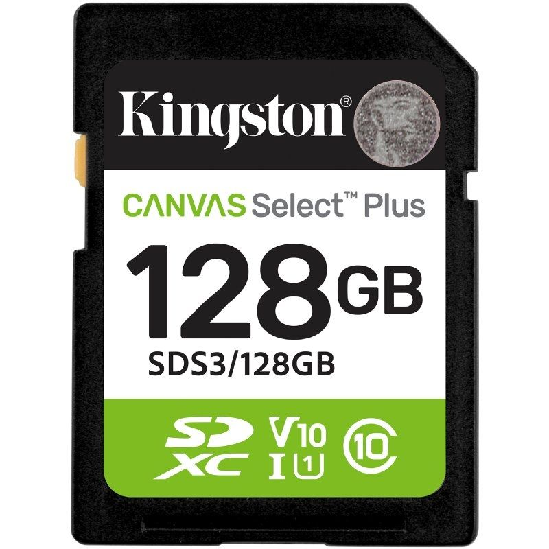 SECURE DIGITAL HC 128 GB CANVAS SELECT PLUS GEN3 CLASE10 KINGSTON