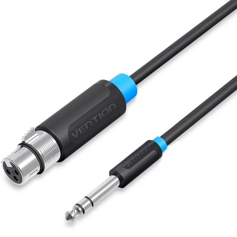 CABLE AUDIO ESTEREO JACK 6.5/M XLR/H 1 M NEGRO VENTION