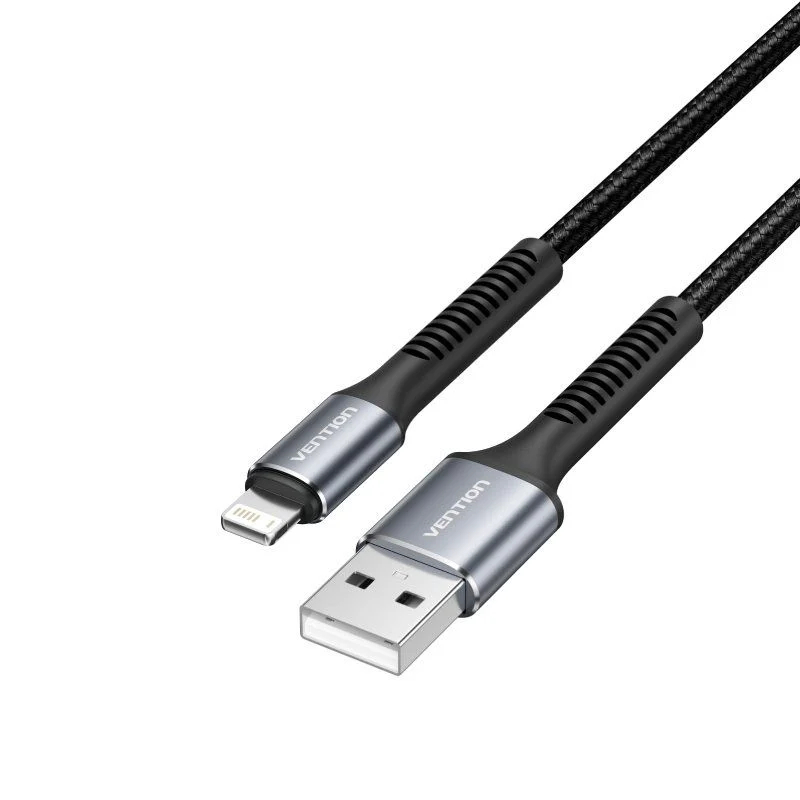 CABLE 2.0 USB A LIGHTNING 1 M NEGRO/GRIS VENTION
