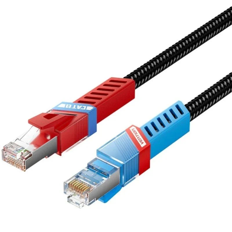 CABLE DE RED LATIGUILLO RJ45 GAMING CAT.8 SFTP AWG26 0.5 M NEGRO VENTION