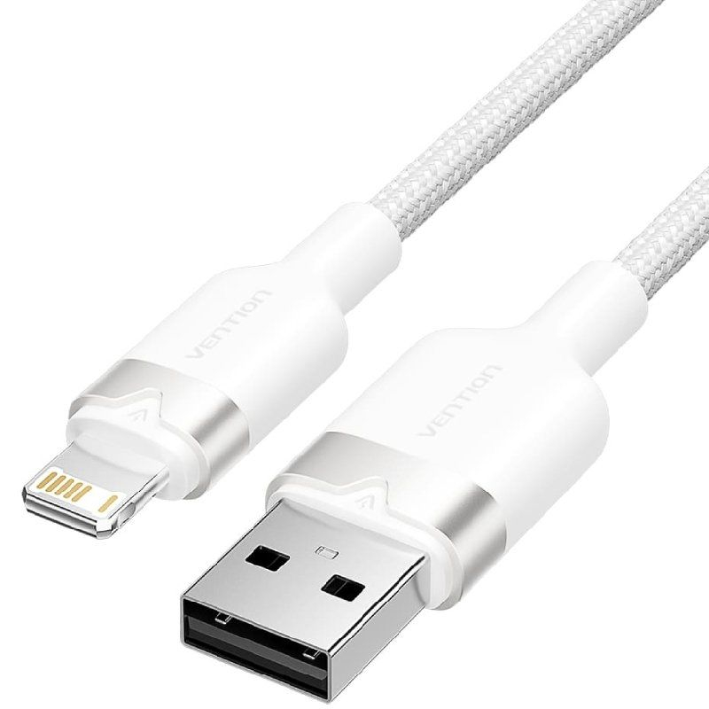 CABLE 2.0 USB A LIGHTNING TRENZADO 1 M BLANCO VENTION