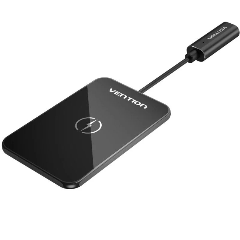 BASE DE CARGA INALAMBRICO USB-C 15W RECTANGULAR NEGRO VENTION