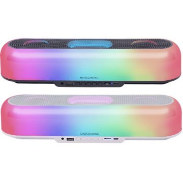 BARRA DE SONIDO BLUETOOTH MARS GAMING MSBORB NEGRO 20W ILUMINACION RGB 360 BT AUX FM TF BAT. 6h