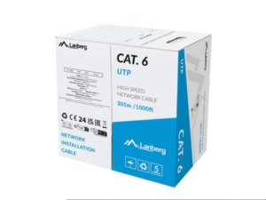 BOBINA CABLE DE RED LANBERG UTP RJ45 CAT.6 SOLIDO CCA 305M GRIS FLUKE PASSED CF