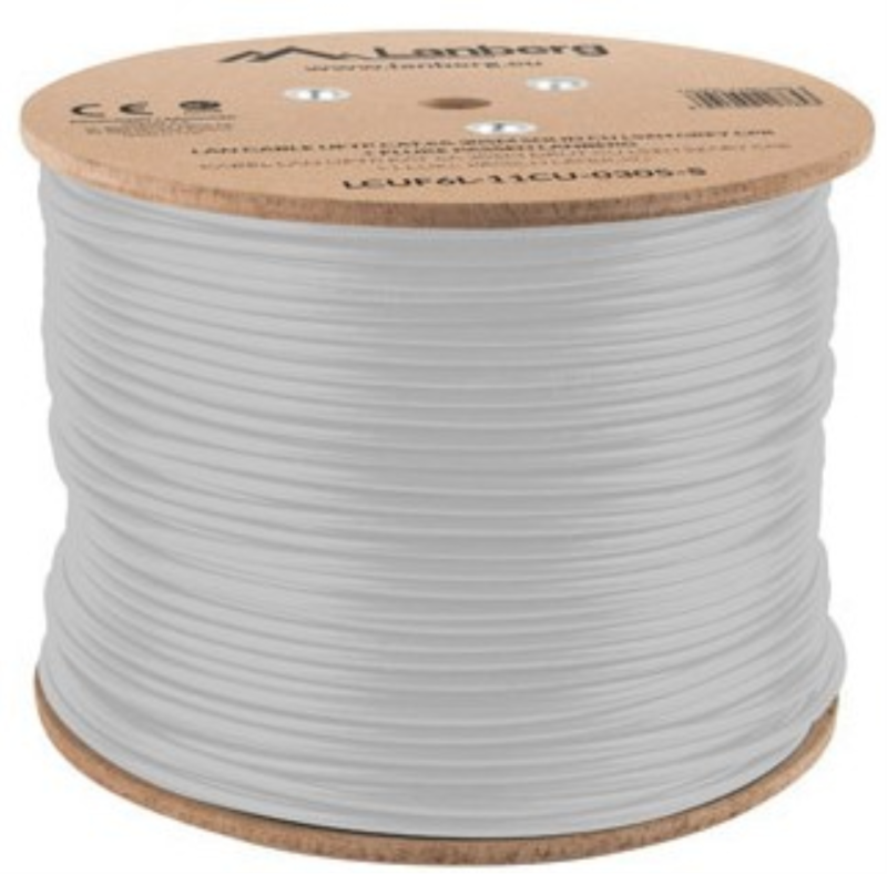 BOBINA CABLE RED LANBERG FTP RJ45 CAT.6A SOLIDO CU AWG24 LSZH CPR 305M GRIS FLU