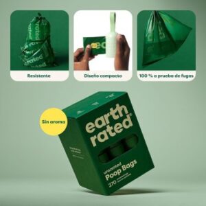 BOLSAS EARTH RATED PARA EXCREMENTOS DE PERROS, LAVANDA-AROMATIZADO