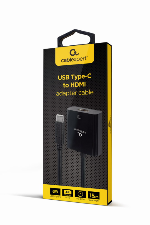 CABLE ADAPTADOR USB TIPO-C A HDMI 4K 30HZ 15 CM NEGRO