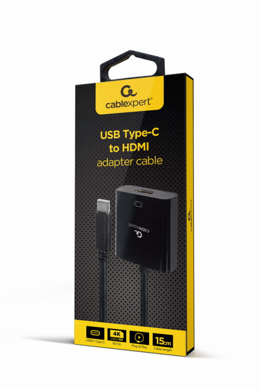 CABLE ADAPTADOR USB TIPO-C A HDMI 4K 60HZ 15 CM NEGRO
