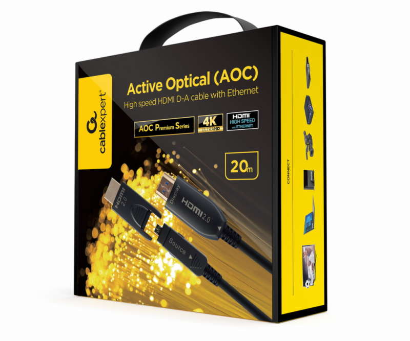 CABLE AOC HDMI D-A DE ALTA VELOCIDAD CON ETHERNET AOC PREMIUM SERIES 20 M