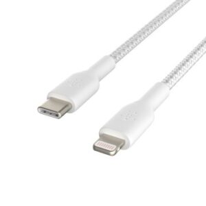 CABLE BELKIN CAA004BT1MWH USB-C A LIGHTNING TRENZADO BOOST CHARGE 1m COLOR BLANCO